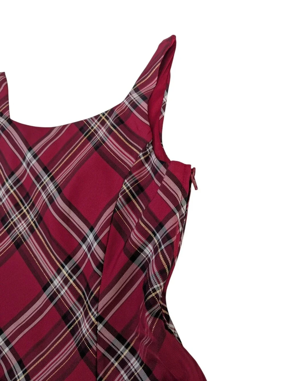 The Children's Place Girls Red Plaid Satin Bow Bubble Dress NWT Size 8